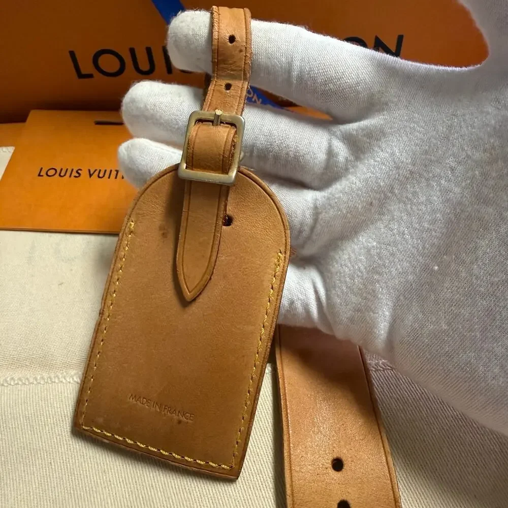 Louis Vuitton Vachetta Leather Luggage Tag and Poignet Authentic NO BOX - Picture 7 of 12